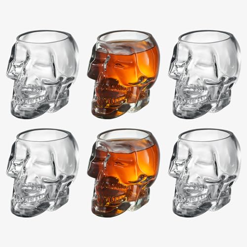 Cadeaux gothiques originaux : lot de 6 verres de tête de mort - 2