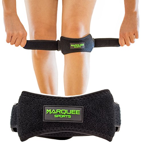 Patellar Knee Support Strap for Running, Basketball, Hiking and Outdoor Sport Activities by Marquee Sports / Adjustable Patella Tendon Pain Relief from Jumper's Knee, Chondromalacia, and Tendonitis