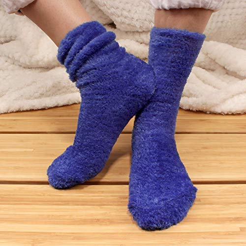 BambooMN Women's Super Soft and Cozy Feather Light Fuzzy Socks - Multiple Color Options3
