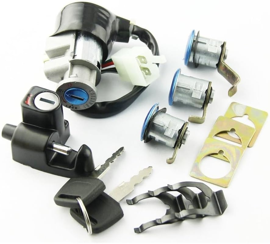 Motorcycle Ignition Switch Fuel Tank Cap Cover Lock Key Set Kit For CN250 H 1986-2007 35010-KS4-711