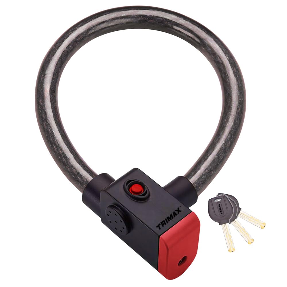 Trimax Alarmed Lock & Quadra-Braid Cable 4' L x 25mm TAL2548