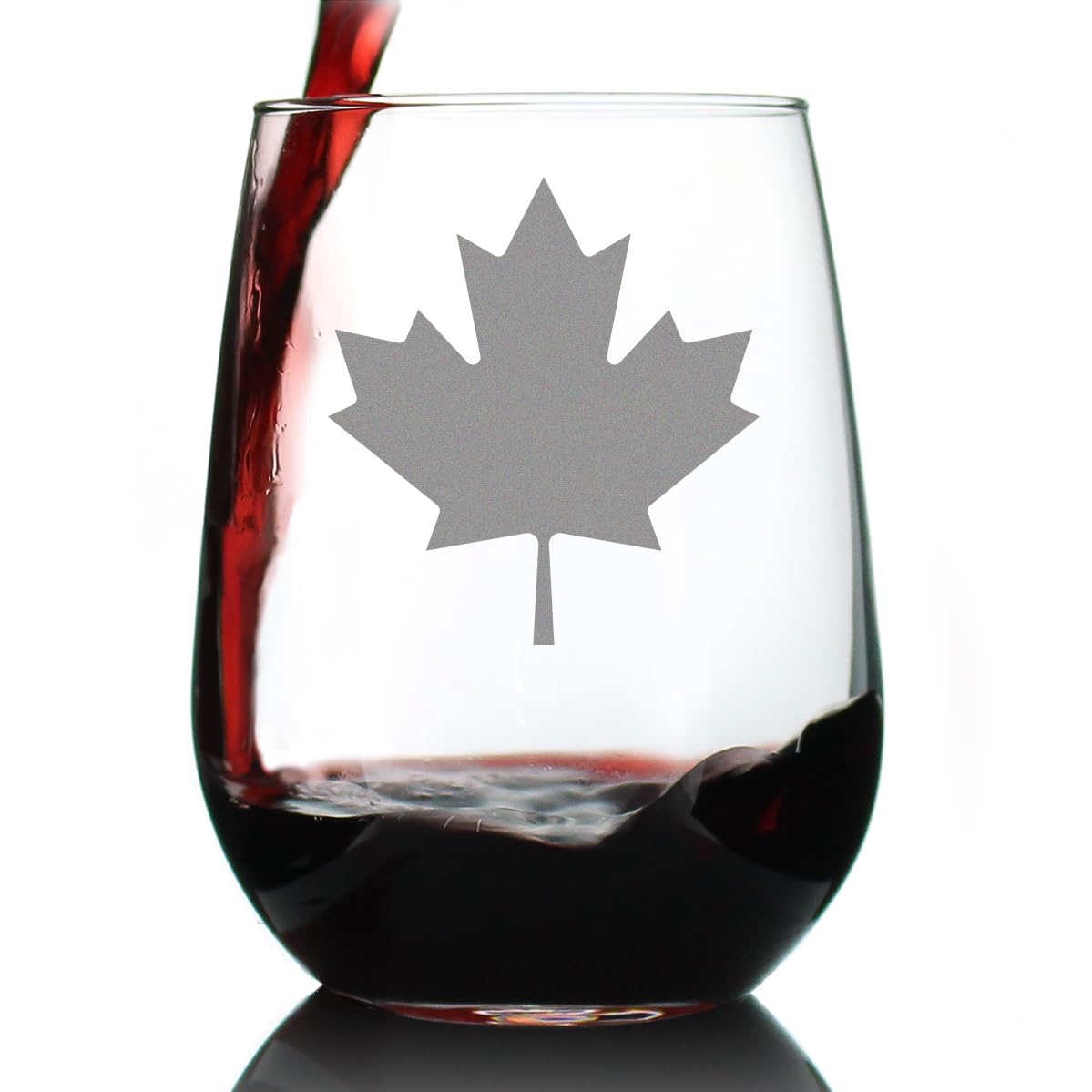 Canada Maple Leaf Stemless Wine Glass