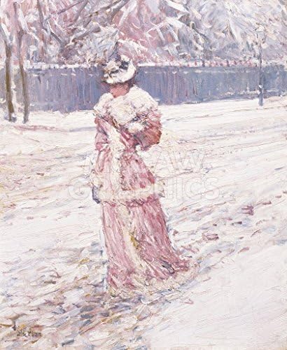 McGaw Graphics Lady in Pink, Childe Hassam, Art Print Poster, Paper Size 24" x 18" Image Size 18.25" x 14.75"