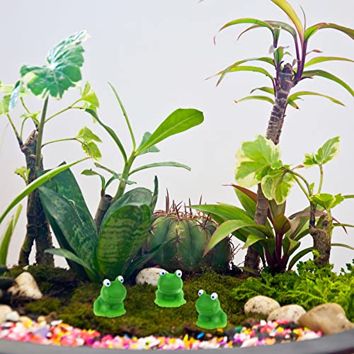 Homoyoyo 10Pcs Mini Frog Garden Decor: Mini Resin Frogs Figurines Resin Figurines,Green Miniature Small Bulk Cute Small Ornaments for Garden Home Office Decor Micro Landscape DIY Bonsai Crafts - Image 2