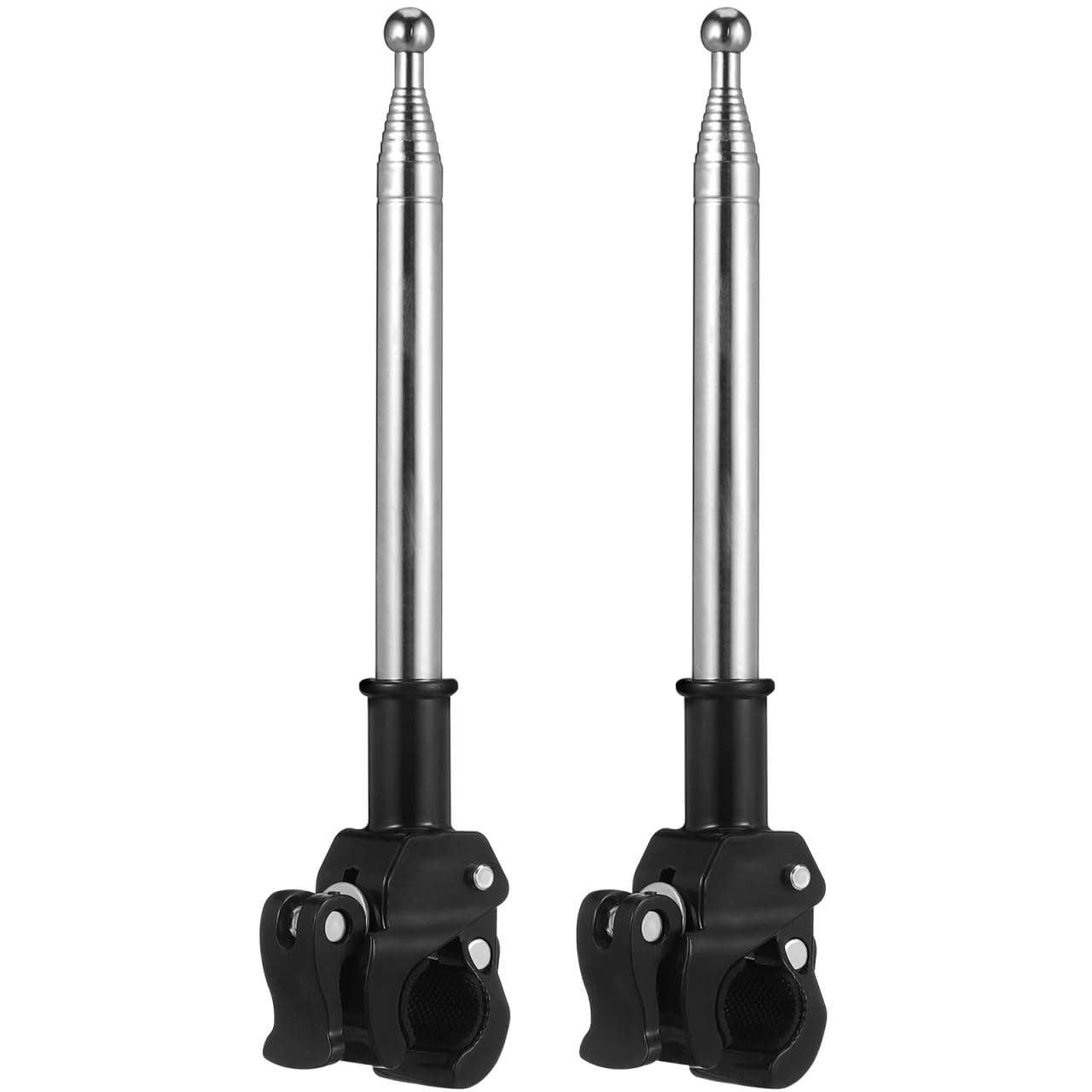 SHINEOFI 2Pcs Adjustable Telescopic Motorcycle Flag Poles 11.81In Handlebar Mount Flagpole Bracket for Bike Outdoor Use Retractable Bike Flag Pole