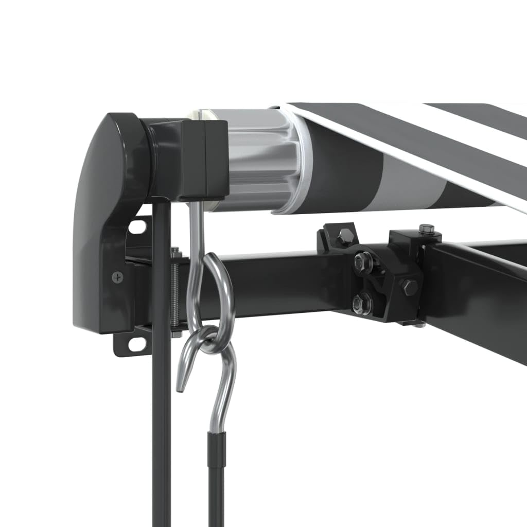 Tenda da Sole Automatica, Tessuto Antracite e Bianco con Telecomando, Struttura in Alluminio, Ombreggiatura UV per Patio Giardino Balcone, 400 x 350 cm