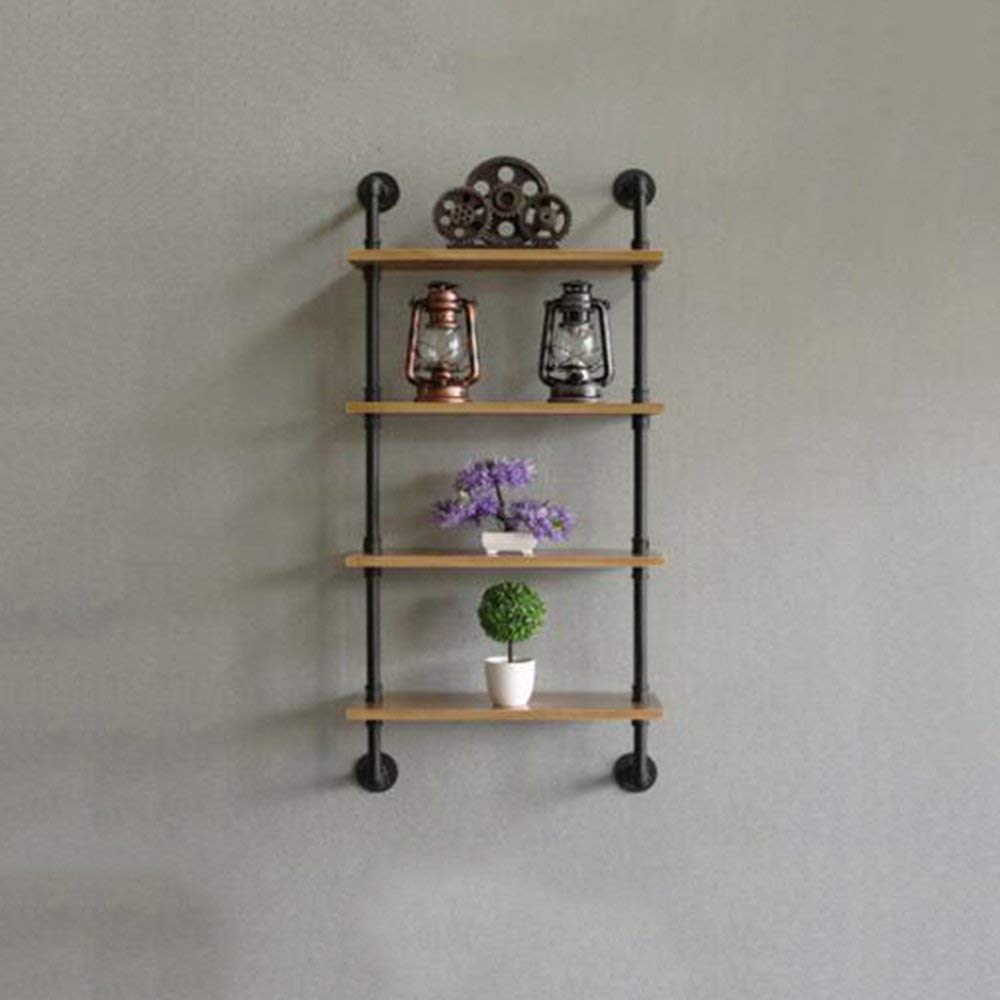 Tablettes meubles style industriel en bois 60 * 20 * 120cm à 4 couches