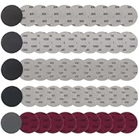Schleifscheiben Pad, 50 Stück Schleifpapier Klett 75mm, 800/1000/1200/1500/2000/Sortiert Grits Nasse Trockene Schleifscheiben für Auto Metall Holz