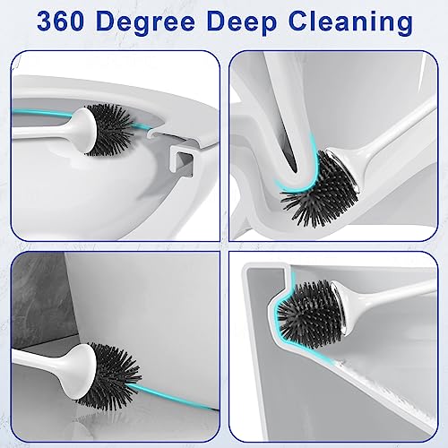 Ratolo-Electric-Toilet-BrushSilicone-Toilet-BrushToilet-Bowl-Brush-and-Holder-Set-with-Ventilated-HolderToilet-Brush-Floor-Standing-Wall-Mounted-Without-DrillingRechargeable