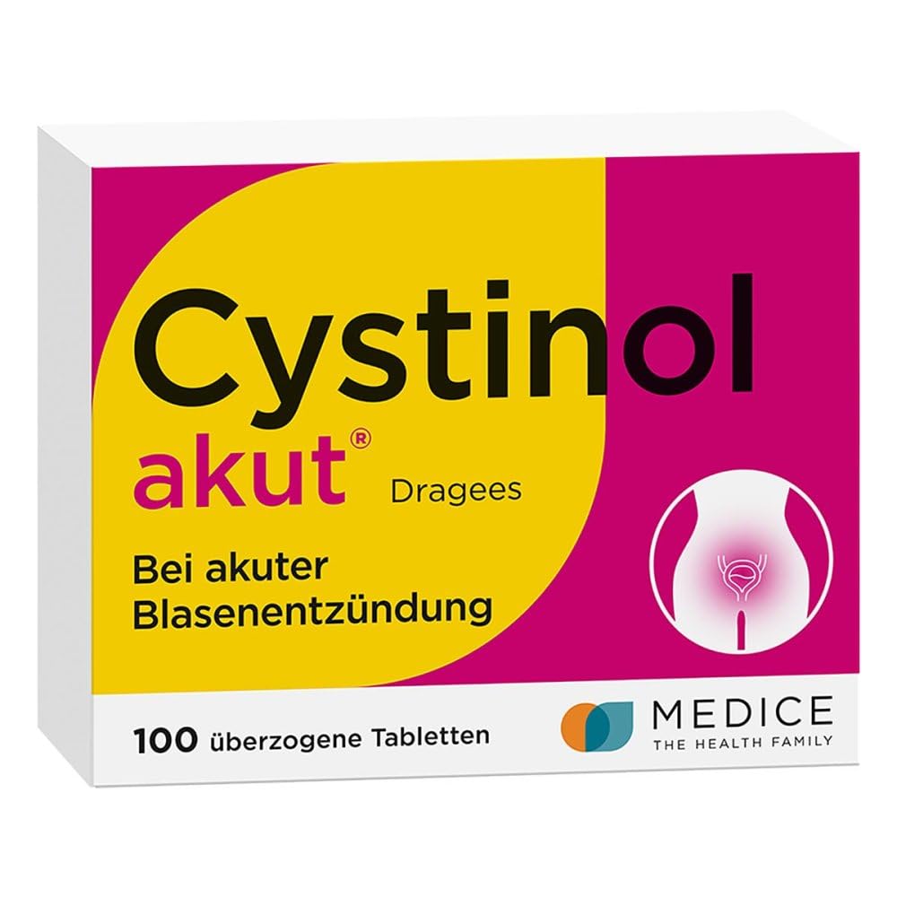 Cystinol akut 100 Dragees – pflanzliches Mittel gegen Blasenentzündung & Harnwegsinfektion (60 Filmtabletten im Lieferumfang)