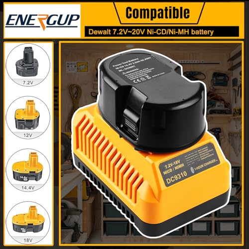 image for Energup DC9310 Charger for Dewalt 7.2V-18V XRP NI-CD NI-MH Battery DC9