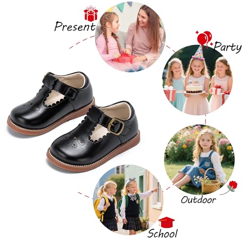 Image of PHIRAMIN Toddler Girl Mary Jane Dress Shoes-Little Girl School Uniform Shoes for Wedding Party