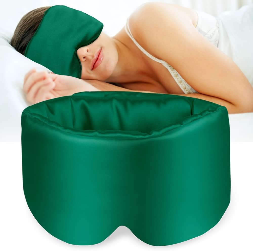 Hilph Satin Sleep Mask Eye Mask for Sleeping, Light