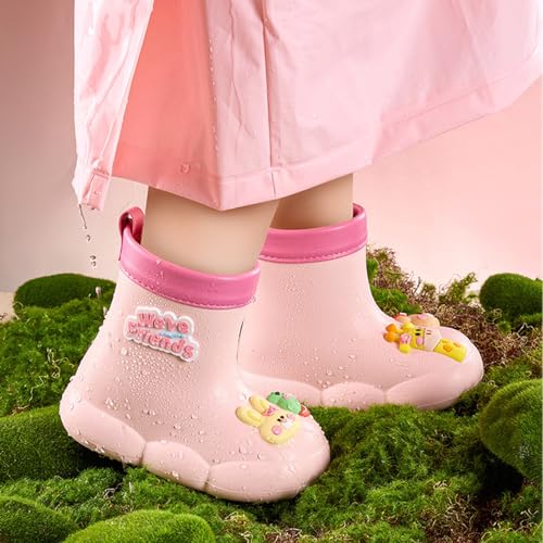 𝗖artoon Bear Rain Boots For Toddler Baby Boys Girls Outdoor 𝐖aterproof Shoes Soft Sole Non Slip Fashion Comfy Booties3