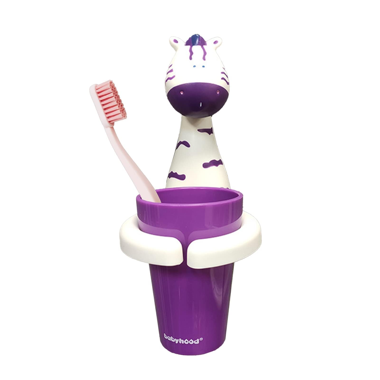 Jabalux Zebra Toothbrush Holder, Children's Toothbrush Holder With Cup, Animal-Shaped Toothbrush Holder With Suction Cup, Cartoon Toothbrush Holder, Cute Toothbrush Holder, Cleaner For Babies And Children (Zebra)