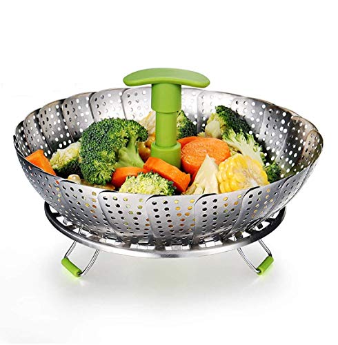 SYGA Small Stainless Steel Steamer Basket for Vegetable/Insert for Pots, Pans for steam boiling cooking (5.5″-9″)