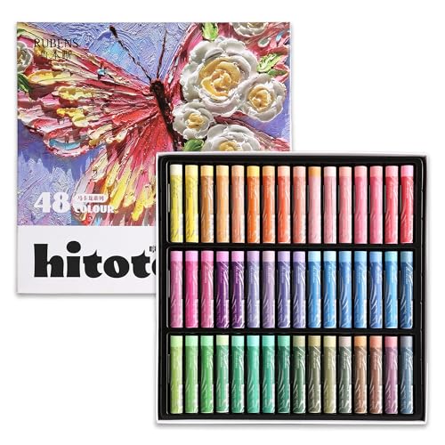 rubens Soft Oil Pastels Set (48 Macaron Colors) Professional Creamy Texture Oil Pastels for Easy Blending Layering Dreamy Art Supplies for Artists Beginners & Adults