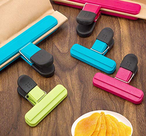 Image of Large Chip Bag Clips Grocery Store Bag Clips Food Bag Clips Plastic Clips Bright Assorted Colors for Coffee Potato and Snack Bags (Assorted, Size 6)