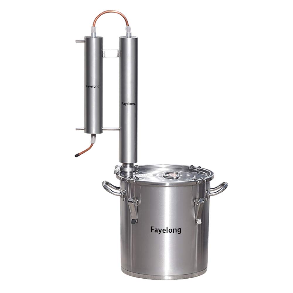 Fayelong Moonshine Still - Kit de destilador de Alcohol de Cobre Rojo de 33L/8 galones de etanol, Vodka, Agua sin Gas, destilador de Alcohol para el hogar (33L/8 galones)