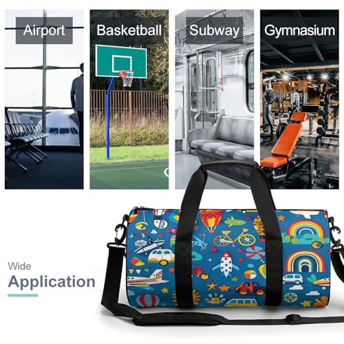 Car Airplane Hot Air Balloon Gym Bag for Women Men Travel Duffle Bag Carry on Weekender Tote Bag Lightweight3