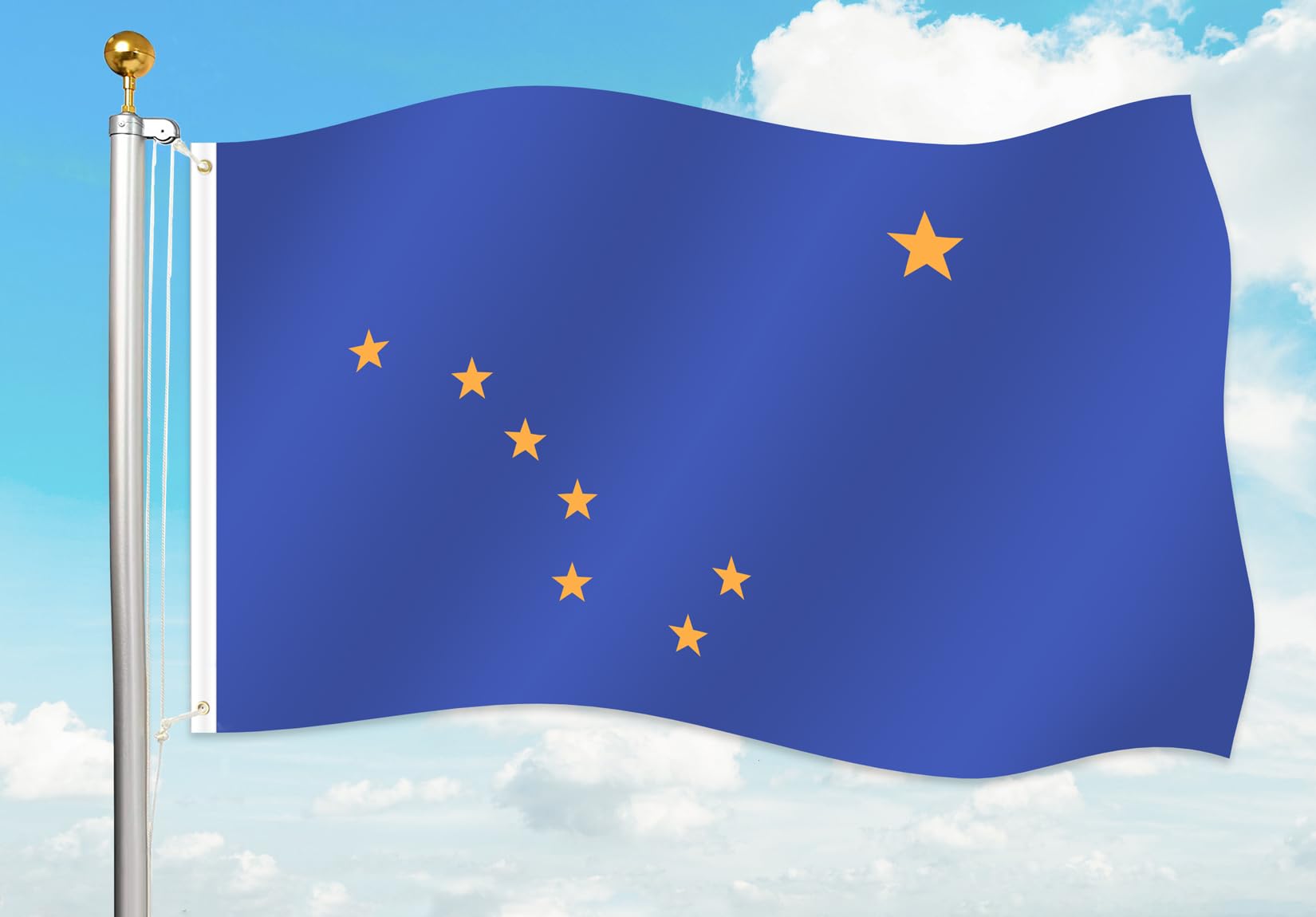 Photo 1 of Alaska State Flag 3x5 Ft Outdoor Heavy Duty,Alaska State Flag 3x5 Embroidered,Alaska State Flags 3x5 Outdoor Best In Usa High Wind Stitched Stripes,Outdoor 3x5 Alaska State Flag Nylon Alaska State outdoor-3X5