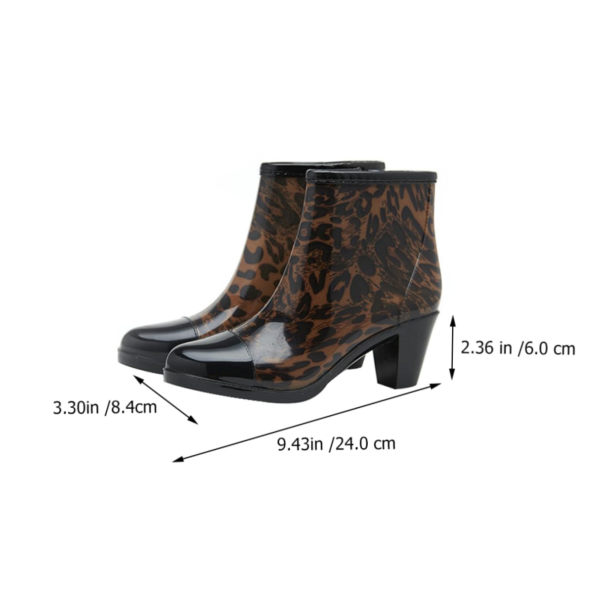 SHERCHPRY Botas de Lluvia de Tacón Alto para Mujer Cremallera Lateral