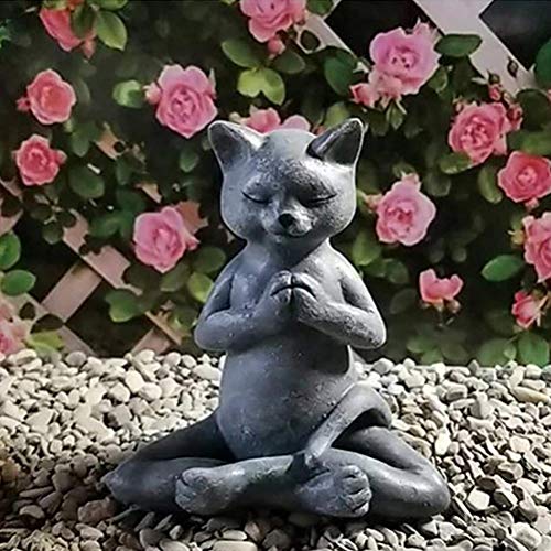 Estatua Decorativa de Gato Meditando Zen en Resina miniatura 2
