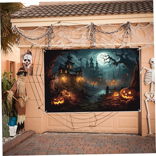 Bannière Halloween résistante aux intempéries avec œillets métalliques pour façade de maison - 7