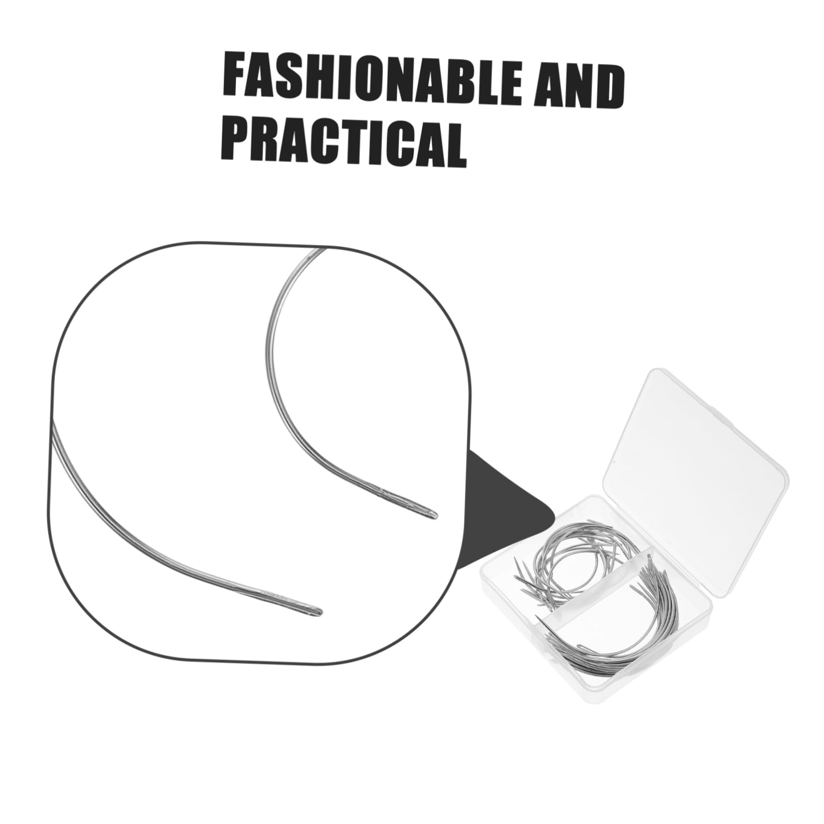 OSALADI 40 Pcs c Type Curved Needles -in-one Sewing Kit for Leather Work Craft Projects