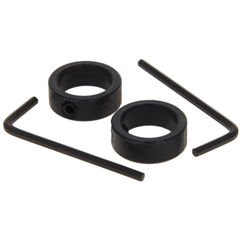 Utoolmart 2Pcs 16mm Bore Drill Stop, Drill Bit Depth Holder, Set Screw Style, Black Oxide Carbon Steel