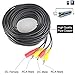 RCA DC Power Audio Video AV Extension Cable for CCTV Security Car Tuck Bus Trailer Reverse Parking Camera 10 Meters 32Ft by HitCar
