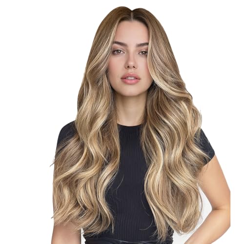 Image of WENNALIFE Invisi Edge & Classic Tape in Hair Extensions Human Hair | 14 Inch 50g 20pcs (Invisi Edge & Classic) Balayage Dirty Blonde with Platinum Ends Invisi Remy Hair Natural Sea