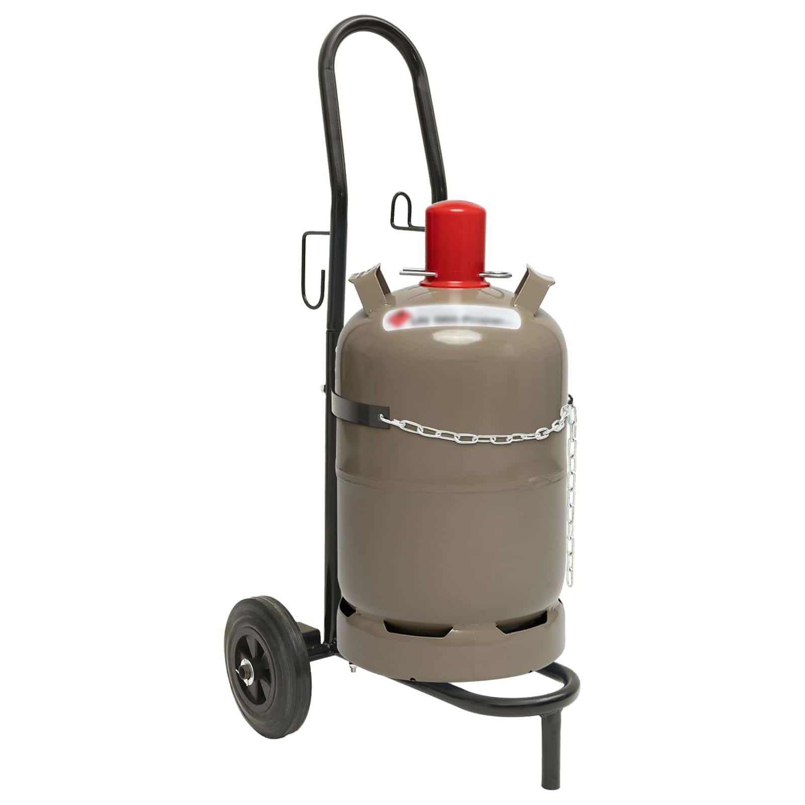 Handwagen Stahl Schwarz und Rot 49 x 49 x 101 cm pulverbeschichtet Transportwagen Sackkarre Rollwagen für drinnen und draußen vielseitig nutzbar mit robuster Plattformwagen Funktion