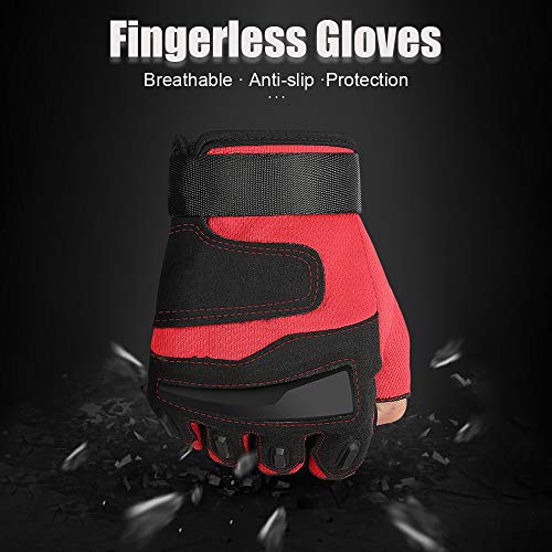 Luvas Esportivas, Andoer Luvas sem dedos Luvas esportivas antiderrapantes ajustáveis ​​de meio dedo