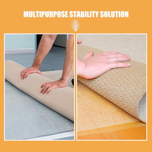 Alfombrilla antideslizante para alfombras y tapetes beige protector de baldosa y madera pack 2 4