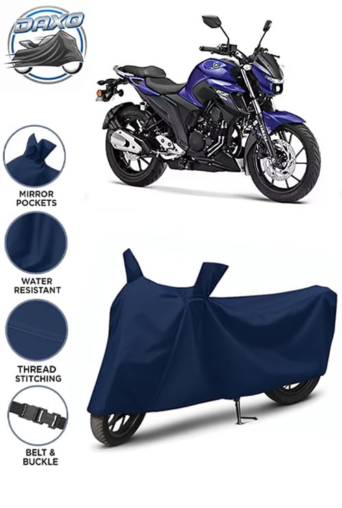 Image of Waterproof Bike Cover for Yamaha FZ 25 | All Weather Protection from Rain, Dust, UV Rays & Scratches with Mirror Pockets & Buckle Belt | FZ 25 Bike Cover