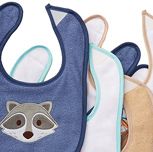 Hudson Baby Unisex Baby Cotton Terry Drooler Bibs With Fiber Filling, Raccoon, One Size #TOP2