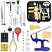 ETEPON Kit di Riparazione Orologi Professionale, Strumento di Riparazione Orologio per Cambio Fascia di Orologio e Sostituzione della Batteria (Nero)