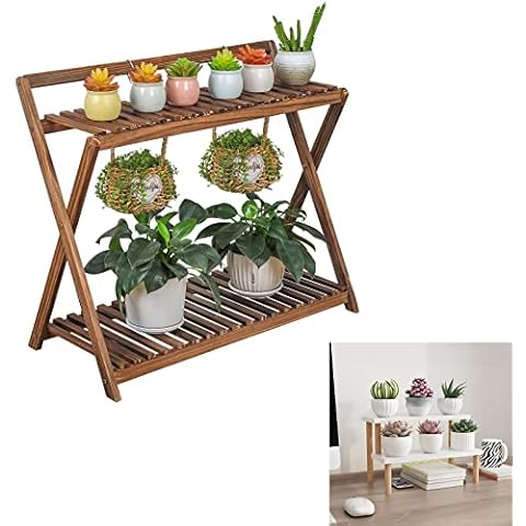 Tovacu Hanger Plant Stand Pine Wood White Cover