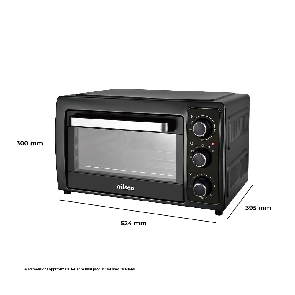 Piekarnik stołowy 28 l, konwekcja, 1500 W, 5 funkcji gotowania, sterowanie mechaniczne, NHS2800N, regulowany termostat, maksymalna temperatura 230º, Timer 60 min