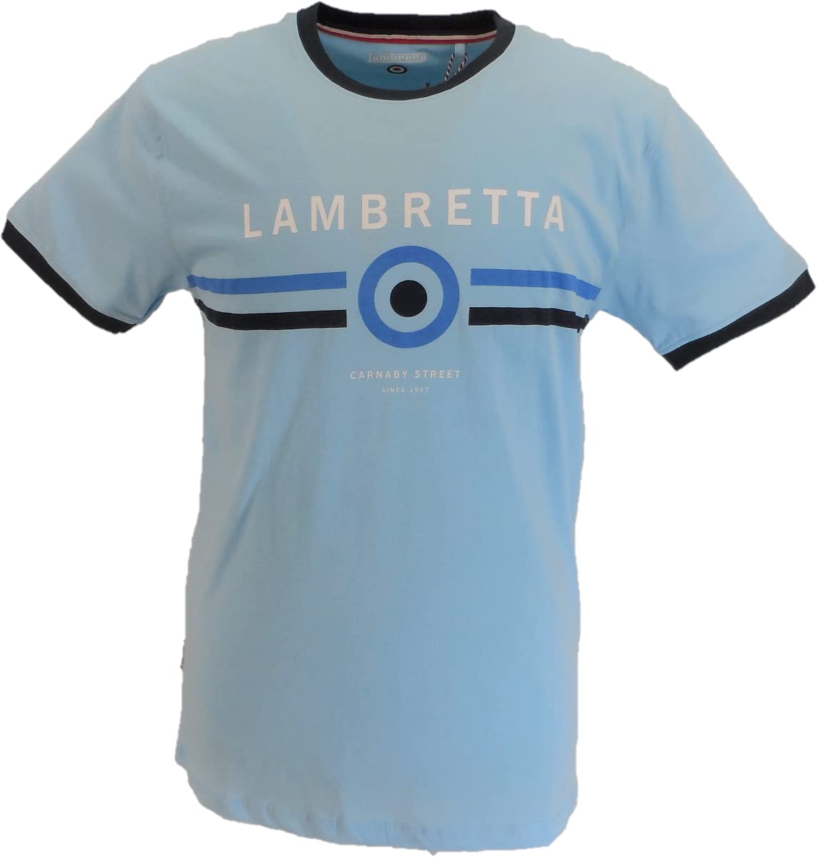 LambrettaTarget Ringer Crew Neck T-Shirt - Dark Blue - SS9821