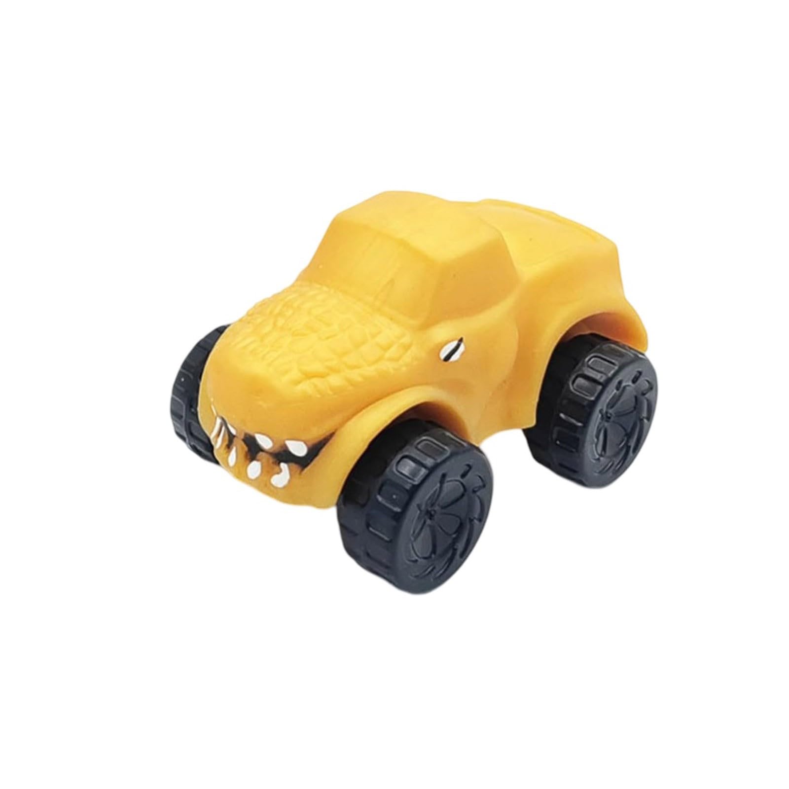 Car & Dinosaur Squishy Fidget Toys, Soft Rubber Sensory Squishies for Kids & Adults, Elastic Stretchable Tension Relief Toys for Autism, Classroom Prizes, Party Favours & Gift Bag Fillers (Yellow)