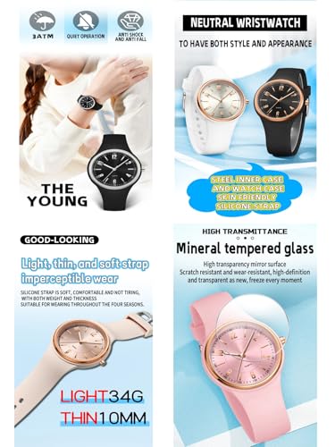Women's Quartz Watch Soft Silicone Strap Ladies Watches Analog Quartz Watches with Luminous Easy-Read Dial Fashion Wrist Watch for Students Women Men Unisex - Image 6