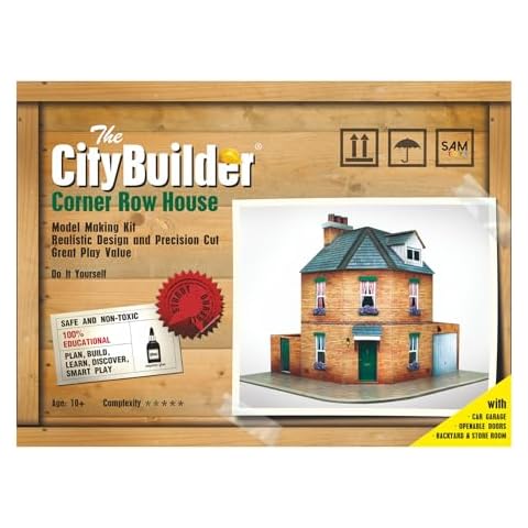 The CityBuilder Corner Row House Cardboard Model Making Kit - O Scale Model Railroad Building Cover