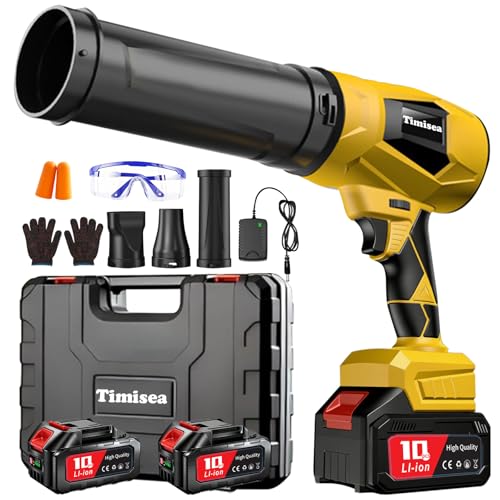Potente batería soplador de hojas con tecnología de turbina de 80 mm, velocidad de 6 niveles, ligera y manejable para jardín, patio, coche y taller, sin cable, larga duración