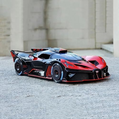 Image of 124 Bugati Bolid Sport Diecast Metal Toy Car Diecast Car for Kids Light Sound Pullback Openable Door