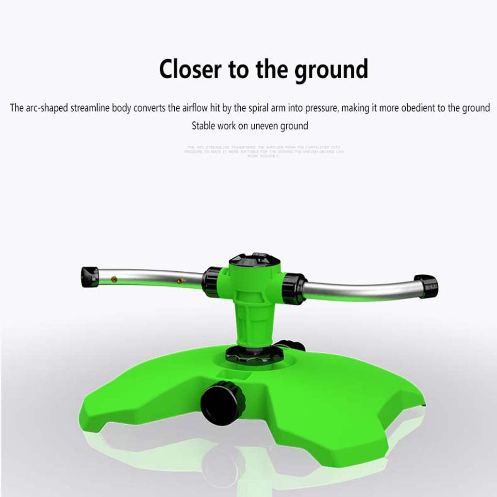 WZX Irrigatore da Giardino per impieghi gravosi, irrigatore da Giardino Regolabile a 360 Gradi, 2 Braccia, spruzzatore Durevole per Piante, Facile connessione del Tubo
