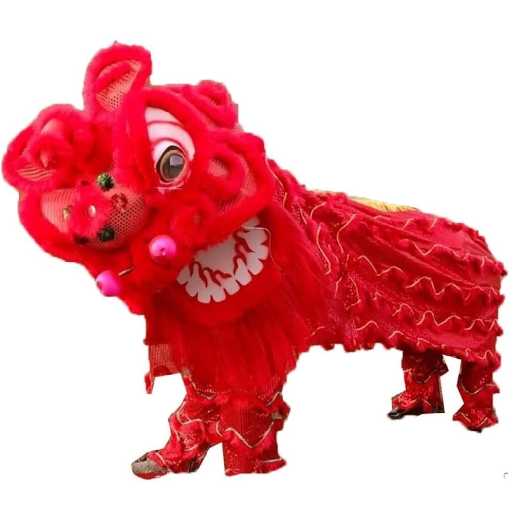 Drago Cinese per Feste Danza del Leone, per Adulti, Festival della Testa, Drago, Arte Popolare per Capodanno, Costume di, Sport all'Aria Aperta Feste Cinesi in Italia(Rot)