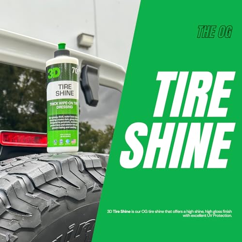 image for 3D Tire Shine Gel – Water-Based, High Gloss Tire Dressing | Non-Grea