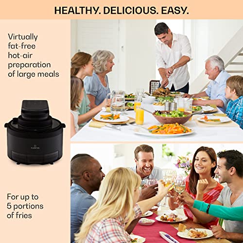 Klarstein Heißluftfritteuse 2-in-1, Airfryer mit Dampffunktion, Heissluftfriteuse zur Schnellaufheizung, Air Fryers mit 6 Programmen, Air Fryer XL, Heißluft-Fritteuse mit Extra-Zubehör, 5 L, 1250 W – Bild 6